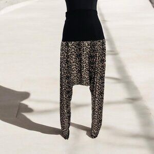 Womens Leopard Print Harem Pants Boho Chic Trendy Casual Festival Edgy Flowy